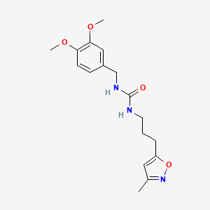 molecular formula C17H23N3O4 B2481760 1-[(3,4-dimethoxyphenyl)methyl]-3-[3-(3-methyl-1,2-oxazol-5-yl)propyl]urea CAS No. 2034509-02-7