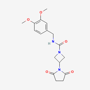 molecular formula C17H21N3O5 B2481761 N-[(3,4-dimethoxyphenyl)methyl]-3-(2,5-dioxopyrrolidin-1-yl)azetidine-1-carboxamide CAS No. 1795422-60-4