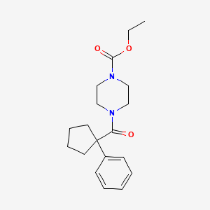 molecular formula C19H26N2O3 B2481783 Ethyl 4-((phenylcyclopentyl)carbonyl)piperazinecarboxylate CAS No. 1024114-60-0