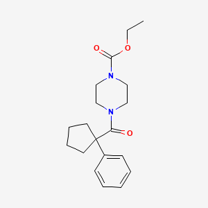 Ethyl 4-((phenylcyclopentyl)carbonyl)piperazinecarboxylate