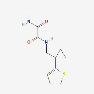 molecular formula C11H14N2O2S B2481787 N1-methyl-N2-((1-(thiophen-2-yl)cyclopropyl)methyl)oxalamide CAS No. 1203358-90-0