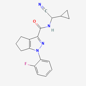 molecular formula C18H17FN4O B2481790 N-[cyano(cyclopropyl)methyl]-1-(2-fluorophenyl)-1H,4H,5H,6H-cyclopenta[c]pyrazole-3-carboxamide CAS No. 1333623-72-5