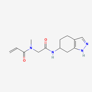molecular formula C13H18N4O2 B2481792 N-Methyl-N-[2-oxo-2-(4,5,6,7-tetrahydro-1H-indazol-6-ylamino)ethyl]prop-2-enamide CAS No. 2197547-59-2