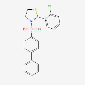 2-(2-Chlorophenyl)-3-(4-phenylphenyl)sulfonyl-1,3-thiazolidine