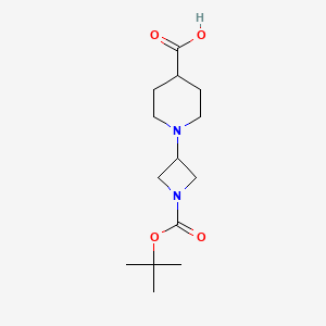 1-[1-[(2-Methylpropan-2-yl)oxycarbonyl]azetidin-3-yl]piperidine-4-carboxylic acid