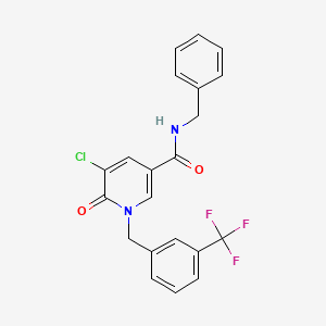 N-benzyl-5-chloro-6-oxo-1-[[3-(trifluoromethyl)phenyl]methyl]pyridine-3-carboxamide