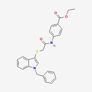 Ethyl 4-[[2-(1-benzylindol-3-yl)sulfanylacetyl]amino]benzoate