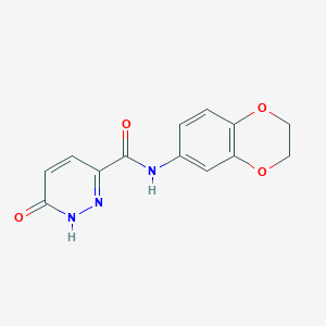 molecular formula C13H11N3O4 B2481804 N-(2,3-dihydro-1,4-benzodioxin-6-yl)-6-oxo-1,6-dihydropyridazine-3-carboxamide CAS No. 696643-87-5