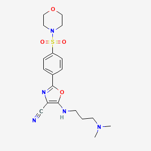 5-((3-(Dimethylamino)propyl)amino)-2-(4-(morpholinosulfonyl)phenyl)oxazole-4-carbonitrile
