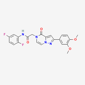 molecular formula C22H18F2N4O4 B2481834 N-(2,5-difluorophenyl)-2-(2-(3,4-dimethoxyphenyl)-4-oxopyrazolo[1,5-a]pyrazin-5(4H)-yl)acetamide CAS No. 941876-81-9