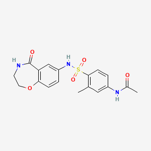molecular formula C18H19N3O5S B2481845 N-{3-methyl-4-[(5-oxo-2,3,4,5-tetrahydro-1,4-benzoxazepin-7-yl)sulfamoyl]phenyl}acetamide CAS No. 926032-69-1