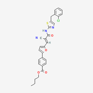 molecular formula C29H24ClN3O4S B2481851 butyl 4-[5-[(E)-3-[[5-[(2-chlorophenyl)methyl]-1,3-thiazol-2-yl]amino]-2-cyano-3-oxoprop-1-enyl]furan-2-yl]benzoate CAS No. 501108-75-4