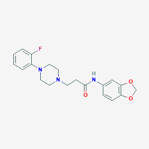 molecular formula C20H22FN3O3 B248187 N-(2H-1,3-BENZODIOXOL-5-YL)-3-[4-(2-FLUOROPHENYL)PIPERAZIN-1-YL]PROPANAMIDE 