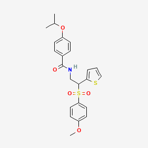 molecular formula C23H25NO5S2 B2481883 N-[2-(4-methoxybenzenesulfonyl)-2-(thiophen-2-yl)ethyl]-4-(propan-2-yloxy)benzamide CAS No. 946348-13-6
