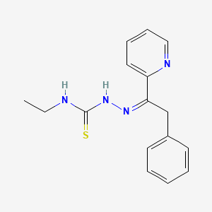 molecular formula C16H18N4S B2481889 1-Ethyl-3-[(Z)-(2-phenyl-1-pyridin-2-ylethylidene)amino]thiourea 