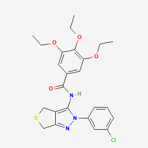 molecular formula C24H26ClN3O4S B2481898 N-[2-(3-chlorophenyl)-2H,4H,6H-thieno[3,4-c]pyrazol-3-yl]-3,4,5-triethoxybenzamide CAS No. 450340-99-5