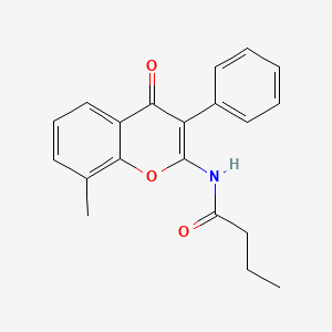 molecular formula C20H19NO3 B2481900 N-(8-methyl-4-oxo-3-phenyl-4H-chromen-2-yl)butanamide CAS No. 898923-42-7