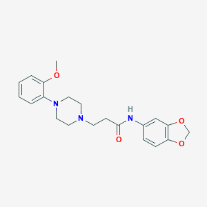 molecular formula C21H25N3O4 B248191 N-(1,3-benzodioxol-5-yl)-3-[4-(2-methoxyphenyl)-1-piperazinyl]propanamide 