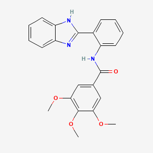 molecular formula C23H21N3O4 B2481920 N-(2-(1H-benzo[d]imidazol-2-yl)phenyl)-3,4,5-trimethoxybenzamide 