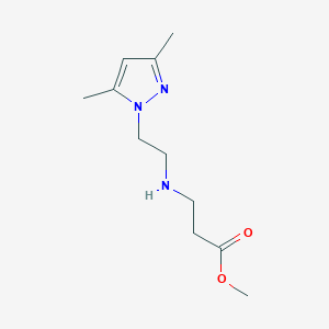 molecular formula C11H19N3O2 B2481937 methyl 3-((2-(3,5-dimethyl-1H-pyrazol-1-yl)ethyl)amino)propanoate CAS No. 1219588-46-1