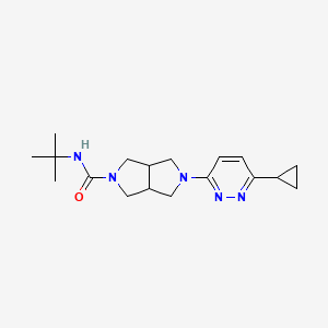 molecular formula C18H27N5O B2481960 N-tert-butyl-5-(6-cyclopropylpyridazin-3-yl)-octahydropyrrolo[3,4-c]pyrrole-2-carboxamide CAS No. 2415454-40-7