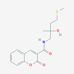 molecular formula C16H19NO4S B2481983 N-(2-hydroxy-2-methyl-4-(methylthio)butyl)-2-oxo-2H-chromene-3-carboxamide CAS No. 1396772-43-2