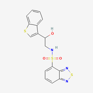 molecular formula C16H13N3O3S3 B2482040 N-[2-(1-benzothiophen-3-yl)-2-hydroxyethyl]-2,1,3-benzothiadiazole-4-sulfonamide CAS No. 2034594-31-3