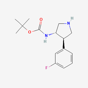 molecular formula C15H21FN2O2 B2482056 tert-Butyl (3S,4R)-4(3-Fluorophenyl)pyrrolidin-3-ylcarbaMate CAS No. 1260596-09-5