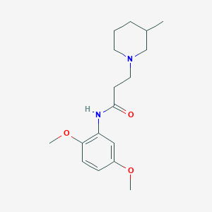 molecular formula C17H26N2O3 B248207 N-(2,5-dimethoxyphenyl)-3-(3-methylpiperidin-1-yl)propanamide 