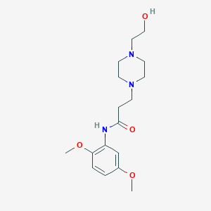 molecular formula C17H27N3O4 B248209 N-(2,5-dimethoxyphenyl)-3-[4-(2-hydroxyethyl)piperazin-1-yl]propanamide 