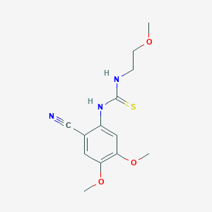B2482102 1-(2-Cyano-4,5-dimethoxyphenyl)-3-(2-methoxyethyl)thiourea CAS No. 343375-02-0