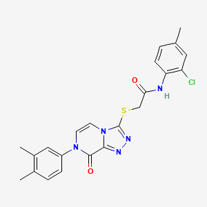 molecular formula C22H20ClN5O2S B2482139 N-(2-chloro-4-methylphenyl)-2-{[7-(3,4-dimethylphenyl)-8-oxo-7H,8H-[1,2,4]triazolo[4,3-a]pyrazin-3-yl]sulfanyl}acetamide CAS No. 1224005-30-4