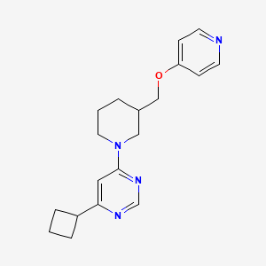 B2482160 4-Cyclobutyl-6-[3-(pyridin-4-yloxymethyl)piperidin-1-yl]pyrimidine CAS No. 2379975-44-5