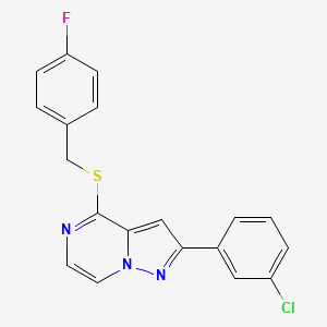 2-(3-Chlorophenyl)-4-[(4-fluorobenzyl)thio]pyrazolo[1,5-a]pyrazine