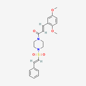 (E)-3-(2,5-dimethoxyphenyl)-1-[4-[(E)-2-phenylethenyl]sulfonylpiperazin-1-yl]prop-2-en-1-one