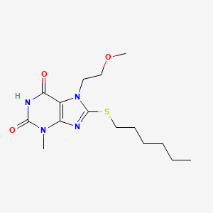 8-Hexylsulfanyl-7-(2-methoxyethyl)-3-methylpurine-2,6-dione