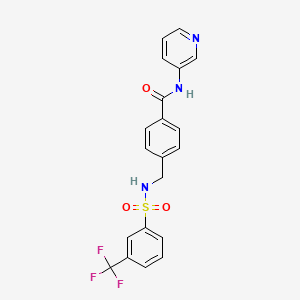 molecular formula C20H16F3N3O3S B2482203 N-pyridin-3-yl-4-[[[3-(trifluoromethyl)phenyl]sulfonylamino]methyl]benzamide CAS No. 690245-33-1