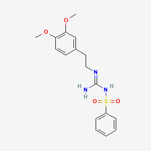 molecular formula C17H21N3O4S B2482271 N-(N-(3,4-dimethoxyphenethyl)carbamimidoyl)benzenesulfonamide CAS No. 869075-47-8