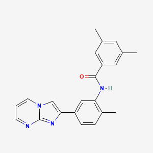 molecular formula C22H20N4O B2482283 N-(5-{imidazo[1,2-a]pyrimidin-2-yl}-2-methylphenyl)-3,5-dimethylbenzamide CAS No. 862810-20-6