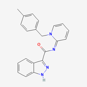molecular formula C21H18N4O B2482305 N-{1-[(4-methylphenyl)methyl]-1,2-dihydropyridin-2-ylidene}-1H-indazole-3-carboxamide CAS No. 1223877-09-5