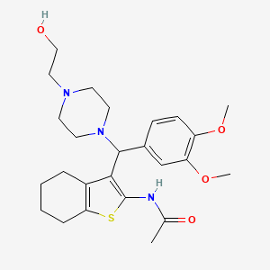 N-(3-{(3,4-dimethoxyphenyl)[4-(2-hydroxyethyl)piperazin-1-yl]methyl}-4,5,6,7-tetrahydro-1-benzothien-2-yl)acetamide