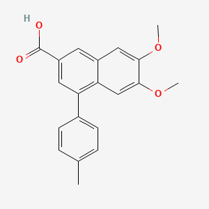 molecular formula C20H18O4 B2482356 6,7-Dimethoxy-4-(4-methylphenyl)naphthalene-2-carboxylic acid CAS No. 109933-59-7