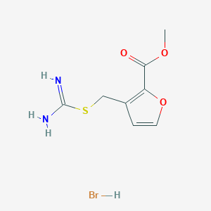 molecular formula C8H11BrN2O3S B2482390 Methyl 3-[(carbamimidoylsulfanyl)methyl]furan-2-carboxylate hydrobromide CAS No. 143824-50-4