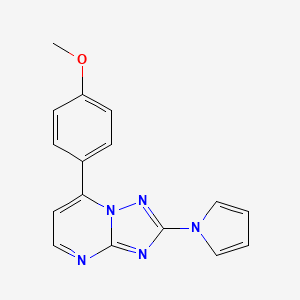 molecular formula C16H13N5O B2482401 7-(4-Methoxyphenyl)-2-(1-pyrrolyl)-[1,2,4]triazolo[1,5-a]pyrimidine CAS No. 303146-11-4