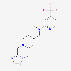 molecular formula C17H23F3N6 B2482414 N-methyl-N-({1-[(1-methyl-1H-1,2,4-triazol-5-yl)methyl]piperidin-4-yl}methyl)-4-(trifluoromethyl)pyridin-2-amine CAS No. 2415500-89-7