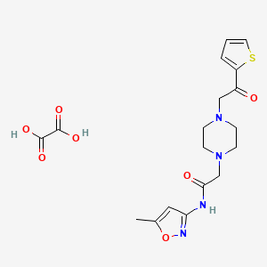 molecular formula C18H22N4O7S B2482416 N-(5-METHYL-1,2-OXAZOL-3-YL)-2-{4-[2-OXO-2-(THIOPHEN-2-YL)ETHYL]PIPERAZIN-1-YL}ACETAMIDE; OXALIC ACID CAS No. 1351598-96-3