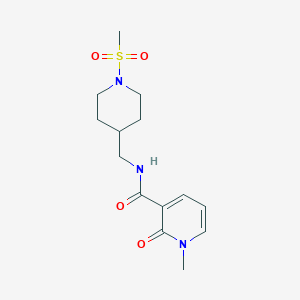 molecular formula C14H21N3O4S B2482420 N-[(1-methanesulfonylpiperidin-4-yl)methyl]-1-methyl-2-oxo-1,2-dihydropyridine-3-carboxamide CAS No. 1234850-84-0