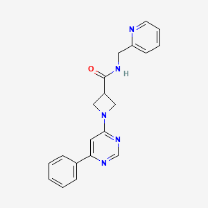 1-(6-phenylpyrimidin-4-yl)-N-(pyridin-2-ylmethyl)azetidine-3-carboxamide