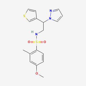 N-(2-(1H-pyrazol-1-yl)-2-(thiophen-3-yl)ethyl)-4-methoxy-2-methylbenzenesulfonamide