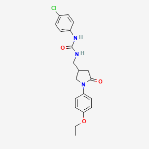 1-(4-Chlorophenyl)-3-((1-(4-ethoxyphenyl)-5-oxopyrrolidin-3-yl)methyl)urea
